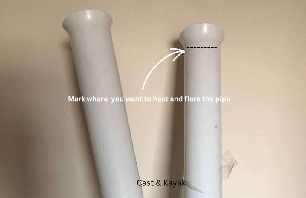 How do you flare a PVC rod holder like these two rod holders?